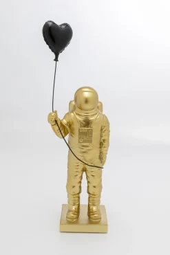 Figurka Dekoracyjna Złoty Astronauta Z Czarnym Balonem 41 Cm