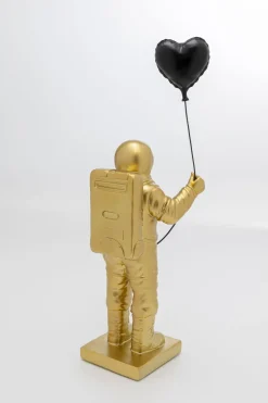 Figurka Dekoracyjna Złoty Astronauta Z Czarnym Balonem 41 Cm