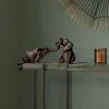 Figurki Dekoracyjne Elephant Circus 54x22 Cm Ciemnobrązowe