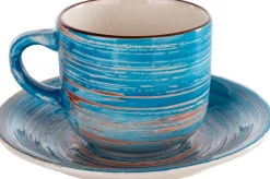 Filiżanka 250 Ml Ze Spodkiem Ø15 Cm Swirl Niebieska
