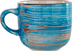 Filiżanka 250 Ml Ze Spodkiem Ø15 Cm Swirl Niebieska