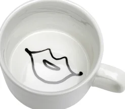 Filiżanka Ze Spodkiem Biała #2 Wzory Czarne 160 Ml