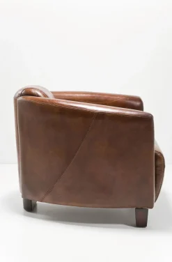 Fotel Cigar Lounge 72x70 Cm Brązowy Skóra Naturalna