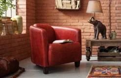 Fotel Cigar Lounge 72x70 Cm Czerwony