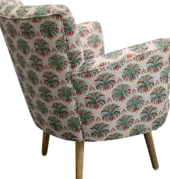 Fotel Do Salonu Kolorowy Maharadża Nogi Drewno Mango 79x78 Cm