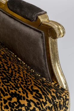 Fotel Glamour Do Salonu Panterka Rama Złota 70x98 Cm