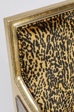 Fotel Glamour Do Salonu Panterka Rama Złota 70x98 Cm