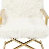 Fotel Mr. Fluffy 68x87 Cm Biało-złoty