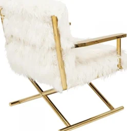 Fotel Mr. Fluffy 68x87 Cm Biało-złoty