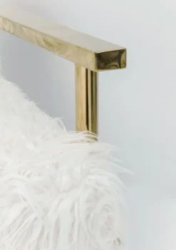 Fotel Mr. Fluffy 68x87 Cm Biało-złoty