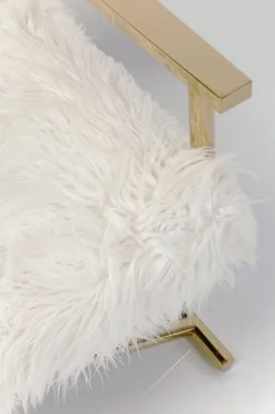 Fotel Mr. Fluffy 68x87 Cm Biało-złoty