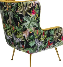 Fotel Nonna Jungle 75x102 Cm Kolorowy - Siedzisko Musztardowe