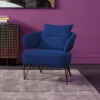 Fotel Nowoczesny Do Salonu Niebieski Nogi Stalowe Czarne 78x71 Cm