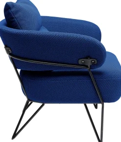 Fotel Nowoczesny Do Salonu Niebieski Nogi Stalowe Czarne 78x71 Cm