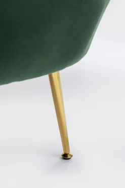 Fotel Nowoczesny Muszelka Ciemnozielony Aksamitny Nogi Złote 83x77 Cm