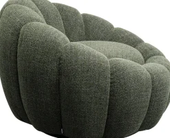 Fotel Obrotowy Do Salonu Tkanina Melanżowa Zielona 94x66 Cm