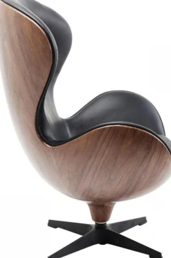 Fotel Obrotowy Loung 43x114 Cm Czarno-orzechowy
