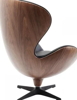 Fotel Obrotowy Loung 43x114 Cm Czarno-orzechowy