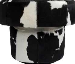 Fotel Obrotowy Maye Cow 76x86 Cm Skóra Naturalna