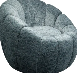 Fotel Obrotowy Nowoczesny Niebieski Do Salonu 86x72 Cm
