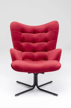 Fotel Obrotowy Oscar Velvet 82x95 Cm Czerwony