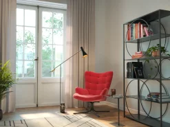 Fotel Obrotowy Oscar Velvet 82x95 Cm Czerwony