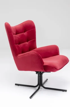 Fotel Obrotowy Oscar Velvet 82x95 Cm Czerwony
