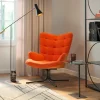 Fotel Obrotowy Oscar Velvet 82x95 Cm Pomarańczowy