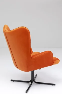 Fotel Obrotowy Oscar Velvet 82x95 Cm Pomarańczowy
