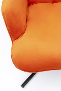 Fotel Obrotowy Oscar Velvet 82x95 Cm Pomarańczowy