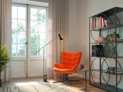 Fotel Obrotowy Oscar Velvet 82x95 Cm Pomarańczowy