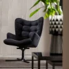 Fotel Obrotowy Oscar Velvet 82x95 Cm Czarny
