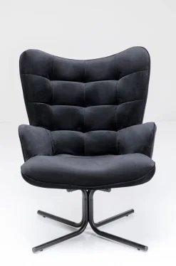 Fotel Obrotowy Oscar Velvet 82x95 Cm Czarny