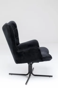 Fotel Obrotowy Oscar Velvet 82x95 Cm Czarny