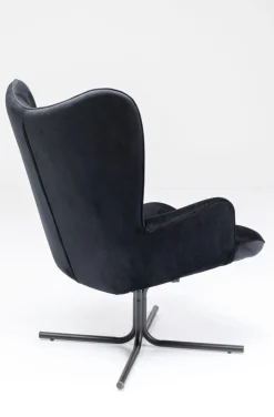 Fotel Obrotowy Oscar Velvet 82x95 Cm Czarny