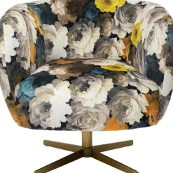 Fotel Obrotowy Peony Yellow 81x70 Cm