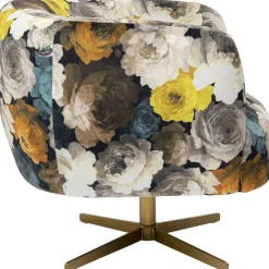 Fotel Obrotowy Peony Yellow 81x70 Cm