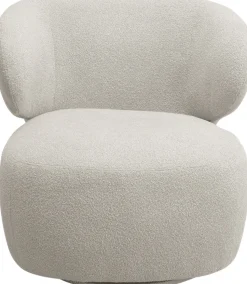 Fotel Obrotowy Uszak W Kolorze Kremowym 80x77 Cm
