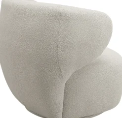 Fotel Obrotowy Uszak W Kolorze Kremowym 80x77 Cm