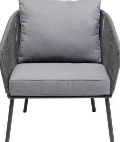 Fotel Ogrodowy W Kolorze Szarym 84x81 Cm Nogi Stalowe