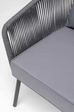 Fotel Ogrodowy W Kolorze Szarym 84x81 Cm Nogi Stalowe