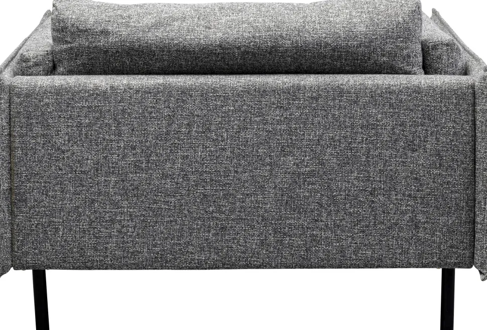 Fotel Szeroki W Kolorze Szarym Nogi Stalowe Czarne 126x88 Cm