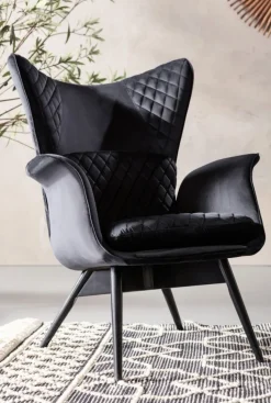 Fotel Tudor Velvet 78x100 Cm Czarny