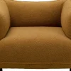 Fotel W Kolorze żółtym Tkanina Pluszowa 95 Cm