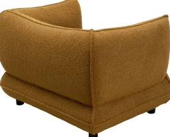 Fotel W Kolorze żółtym Tkanina Pluszowa 95 Cm