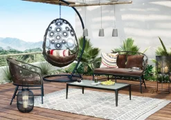 Fotel Wiszący Ibiza 104x203 Cm Brązowy