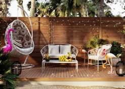 Fotel Wiszący Ibiza 104x203 Cm Biały