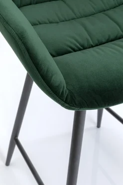 Hoker Aksamitny Zielony Z Oparciem I Podłokietnikami 69 Cm