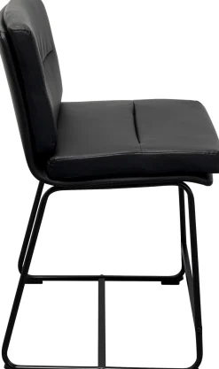 Hoker Niski W Kolorze Czarnym Ekoskóra I Stal 60 Cm