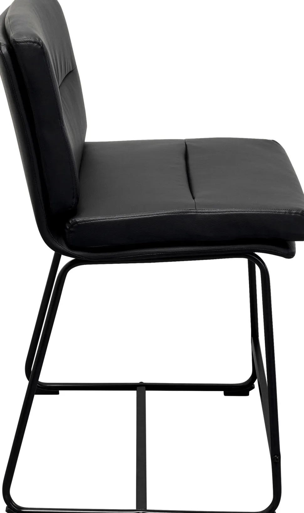Hoker Niski W Kolorze Czarnym Ekoskóra I Stal 60 Cm